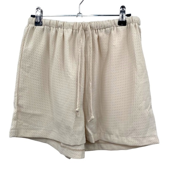 NEW 2pc Outfit Waffle Knit Tee & Tie Front Shorts Beige Size 2X - Picture 6 of 10